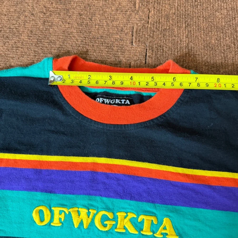 OFWGKTA Odd Future Striped‎ Long Sleeve Shirt Mens Medium Black Teal Purple M